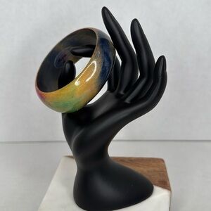 Vintage Red, Blue and Gold Classic Wooden Bracelet lot C32